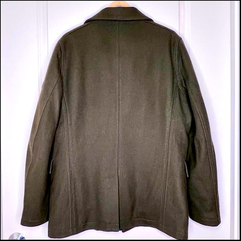 BEN SHERMAN Heritage Wool Blend Field Coat Army Green L Military Utility Jacket - Picture 15 of 17